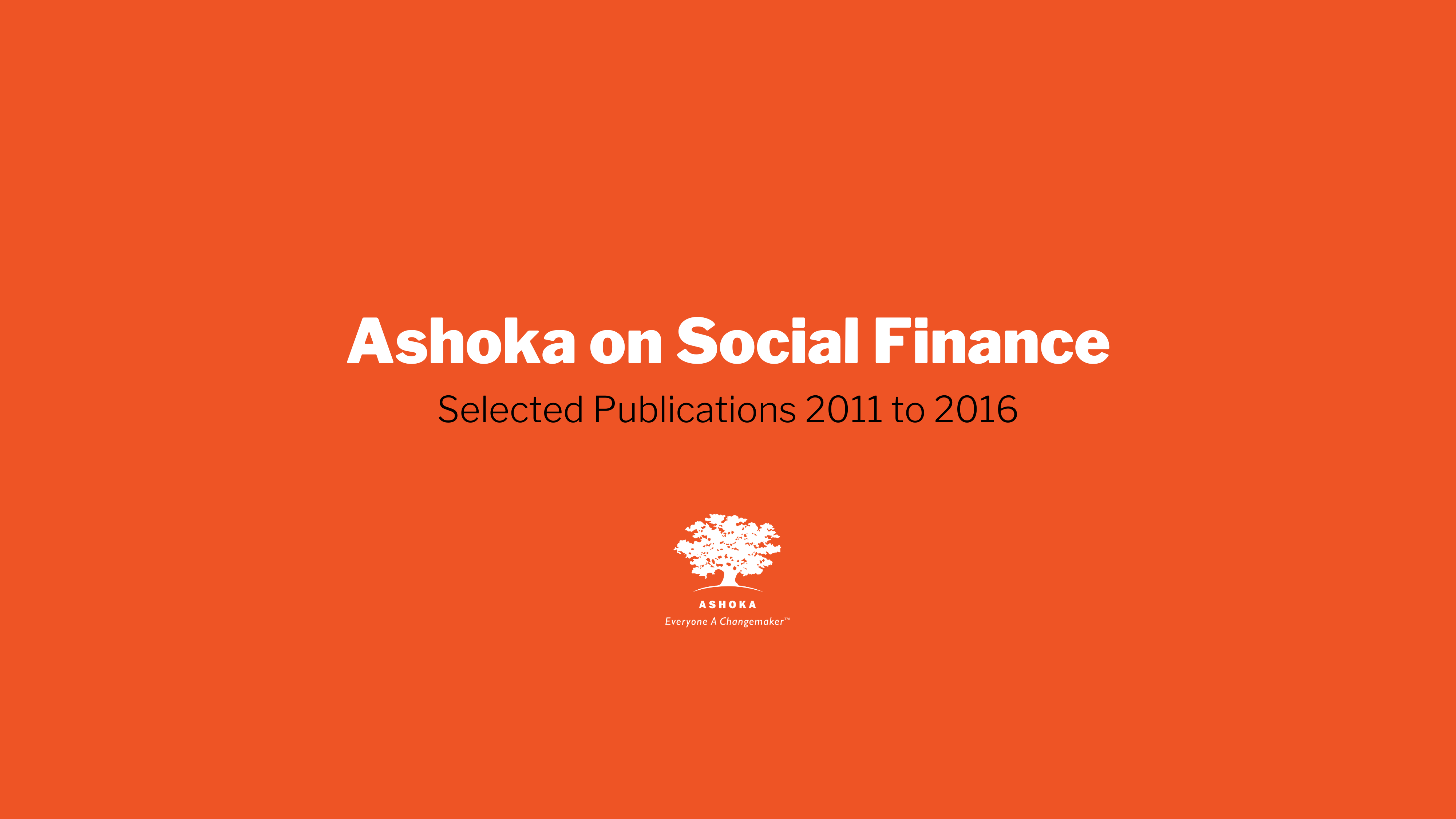 Ashoka on Social Finance