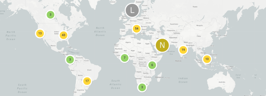 Map of the ChangemakHERS users