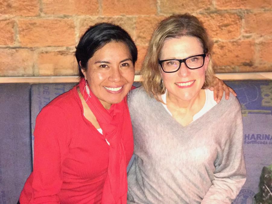 Allison Silva and Ann-Sofie Gunnarsson pose for a photo.