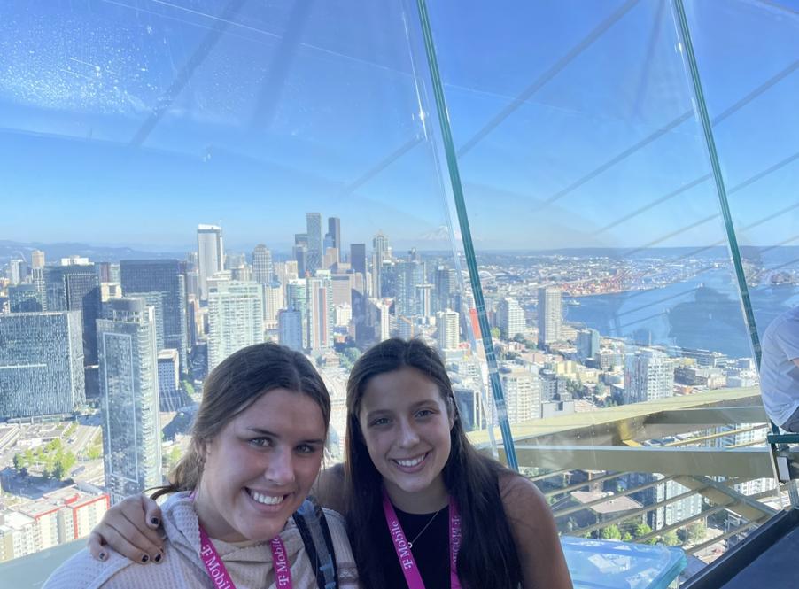 Jacqueline and Amelie at T-Mobile Changemaker Challenge Spaceneedle event.