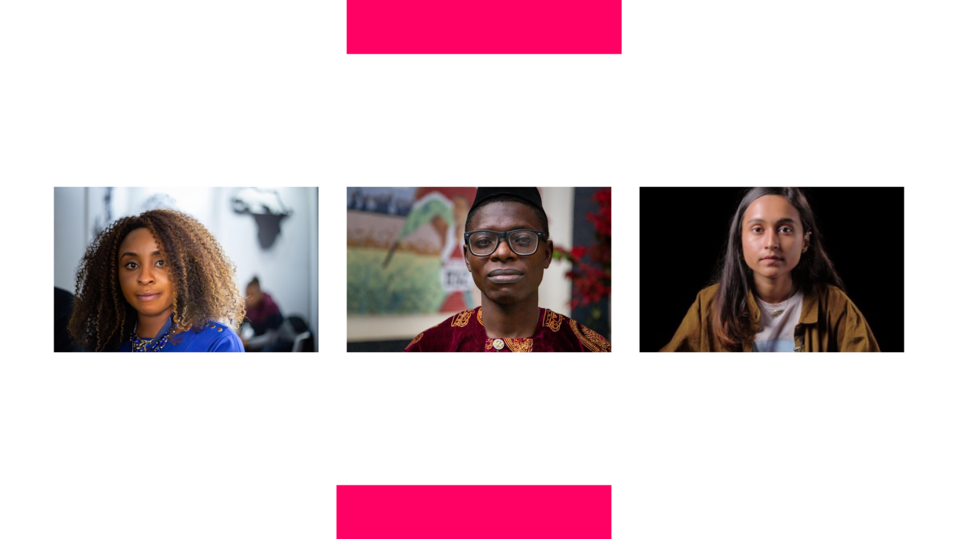 The young changemakers Racheal, Uche and Tahna